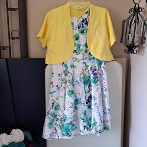 NWT Studio One Dress sz 16 with FREE Yellow Cato Shrug sz 18W
